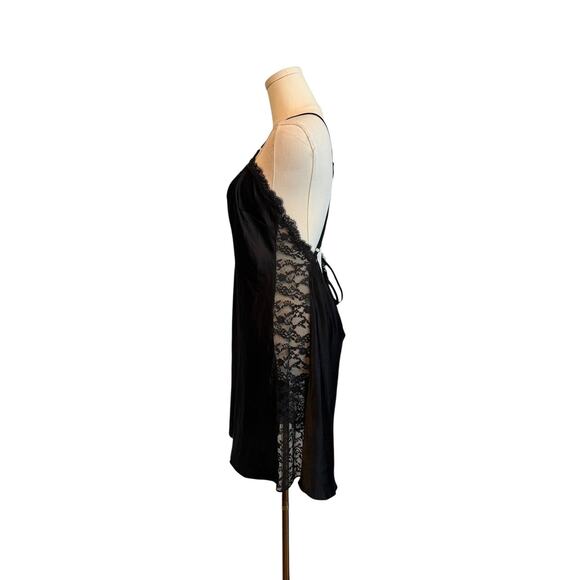 Victoria's‎ Secret Slip Dress Womens XL Black Lace Nightgown Criss Cross Back - Picture 3 of 8